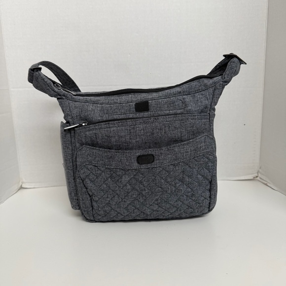 lug Handbags - Lug Flutter Crossbody Purse Pockets Organizer Travel RFID Heathered Grey Black